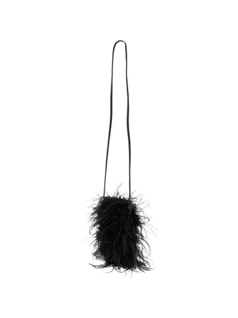 Yves Salomon feather satchel bag - Black