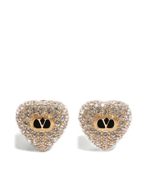 Valentino Garavani Coeur Royal Swarovski-crystals earrings - Gold