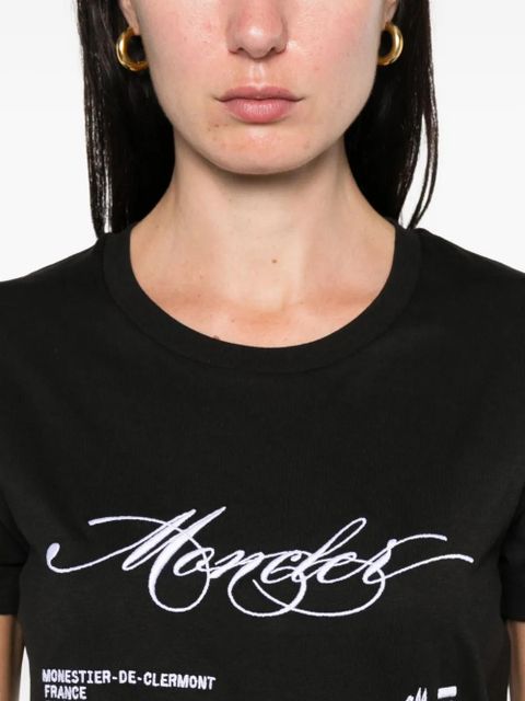 Moncler embroidered-logo cotton T-shirt - Black