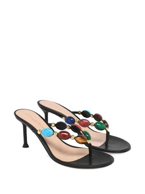 Gianvito Rossi 70mm Shanti embellished heeled sandals - Black