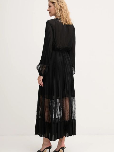 Twinset sukienka kolor czarny maxi rozkloszowana 252TP2641