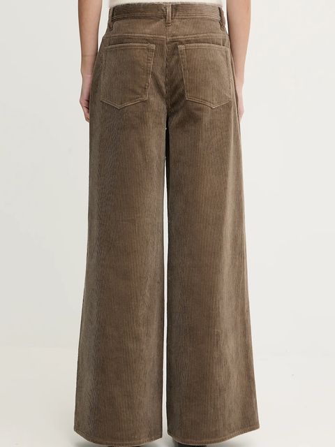 Filippa K spodnie sztruksowe kolor zielony szerokie high waist 31981