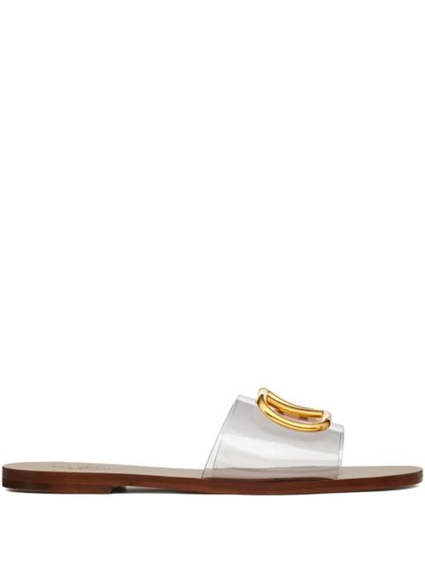 Valentino Garavani VLogo Signature transparent slide sandals - Neutrals - zdjęcie produktu nr 1