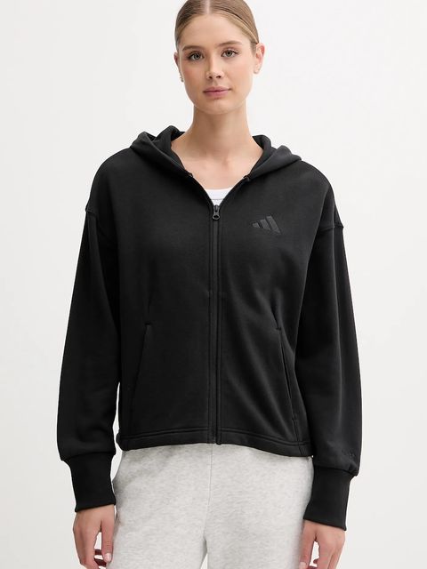 adidas bluza bawełniana All SZN damska kolor czarny z kapturem z aplikacją JJ1251 - zdjęcie produktu nr 1