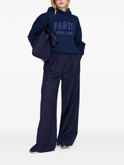 ANINE BING Debbie appliqué-detail hoodie - Blue - zdjęcie produktu nr 2