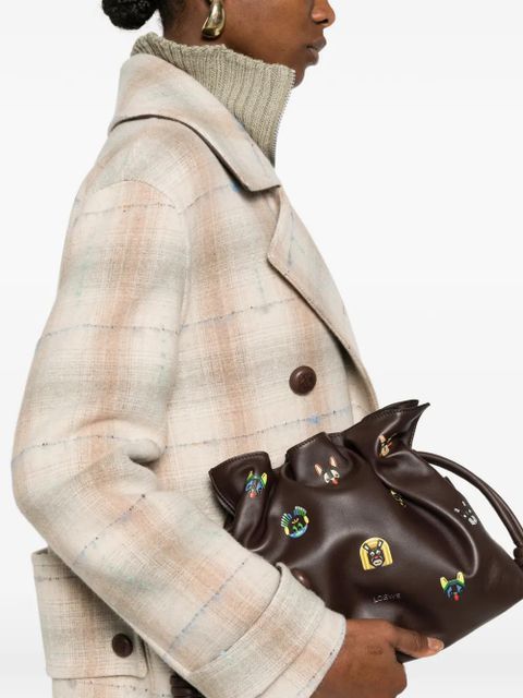 LOEWE medium Flamenco leather clutch bag - Brown - zdjęcie produktu nr 2