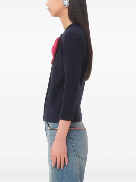 Valentino Garavani bow-detail cardigan - Blue