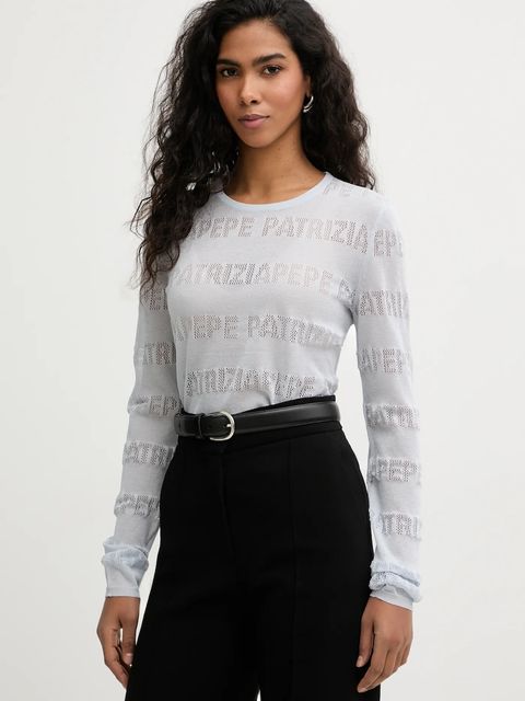 Patrizia Pepe sweter damski kolor niebieski lekki 8K0354 K303 - zdjęcie produktu nr 1