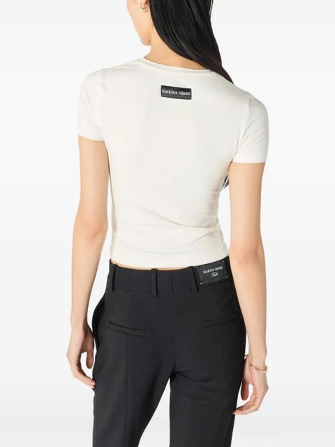 Marine Serre pearl logo baby fit T-shirt - Neutrals