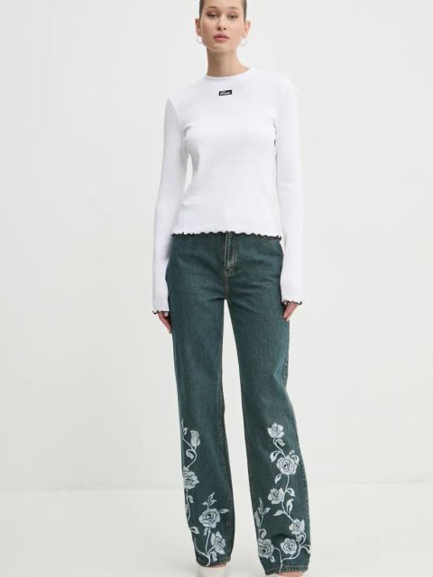 Rotate longsleeve bawełniany kolor biały 113656400