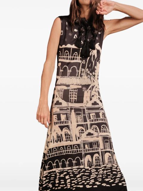 Johanna Ortiz Cardinal Direction printed maxi dress - Black