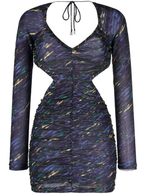 ROTATE BIRGER CHRISTENSEN ruched cut-out minidress - Blue - zdjęcie produktu nr 1