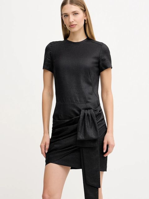 Pinko sukienka z dodatkiem wełny kolor czarny mini dopasowana 106143 A305 - zdjęcie produktu nr 2