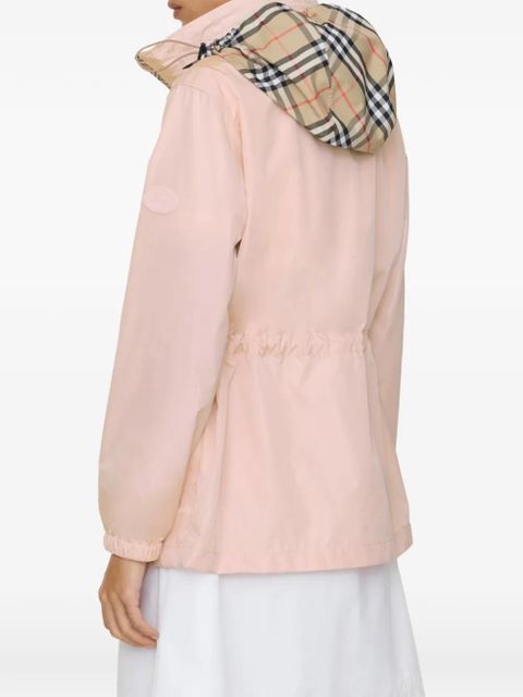 Burberry short Checker-tape nylon parka - Pink
