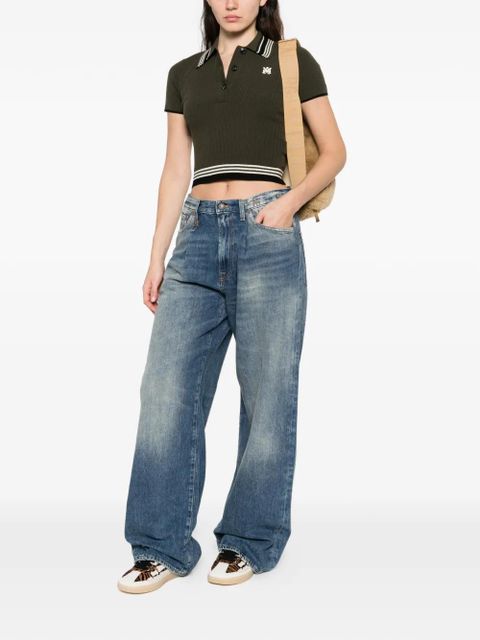 AMIRI logo-embroidered polo top - Green - zdjęcie produktu nr 2