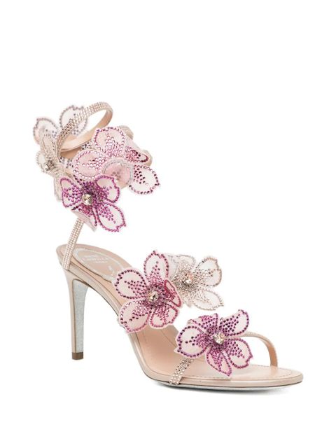 René Caovilla PEACH FLOWER Sandals - Neutrals