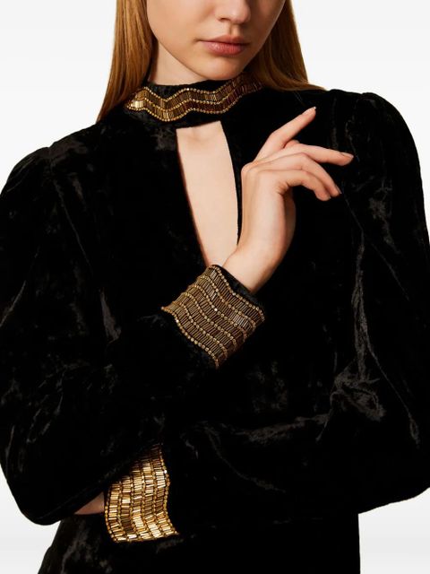 TWINSET embroidered mini dress - Black