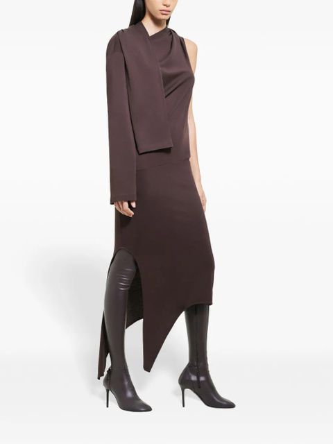 Courrèges draped cut-out dress - Brown