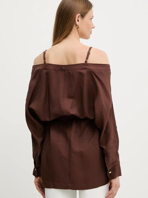 Marciano Guess bluzka GRETA damska kolor brązowy gładka 5GGH37 7316A