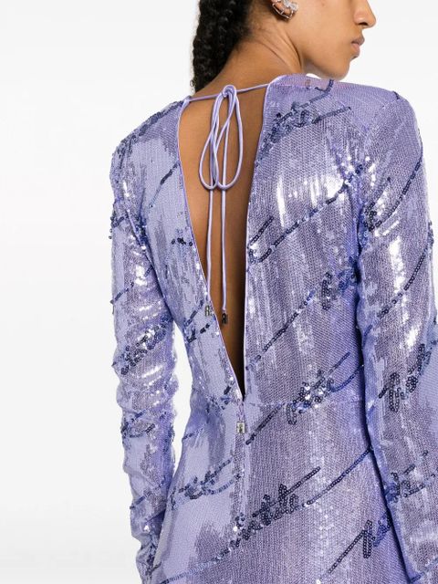 ROTATE BIRGER CHRISTENSEN logo-embellished sequin minidress - Purple