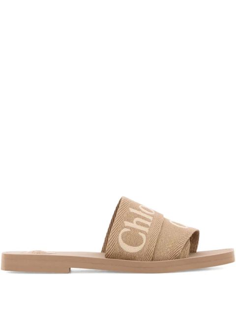 Chloé Woody logo-jacquard sandals - Brown - zdjęcie produktu nr 1