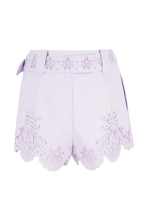 FARM Rio floral-details belted shorts - Purple - zdjęcie produktu nr 2