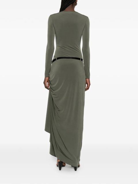 Coperni long-sleeve draped maxi dress - Green