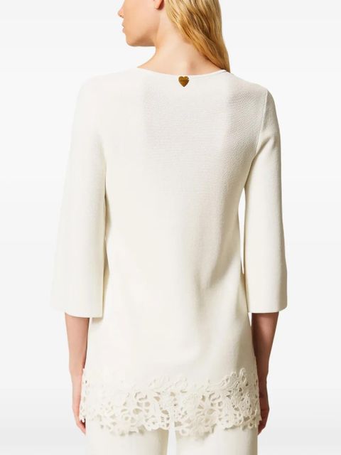 TWINSET lace maxi bluse - White