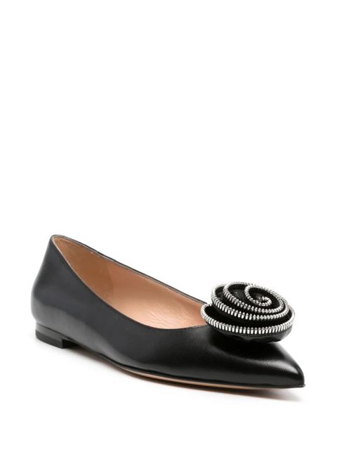 Gianvito Rossi Karina 05 leather ballerina shoes - Black