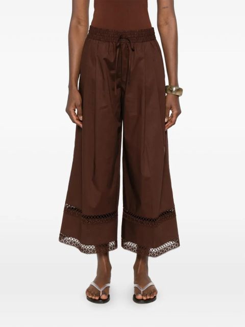 TWINSET lace trim trousers - Brown