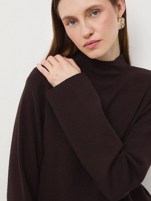 Medicine sweter damski kolor brązowy lekki z półgolfem