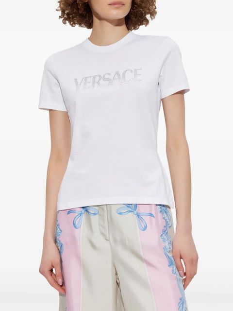 Versace crystal-embellished T-shirt - White - zdjęcie produktu nr 2
