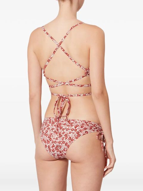 ISABEL MARANT Solange floral-print bikini top - Red