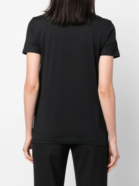 Max Mara logo-embroidered cotton T-shirt - Black
