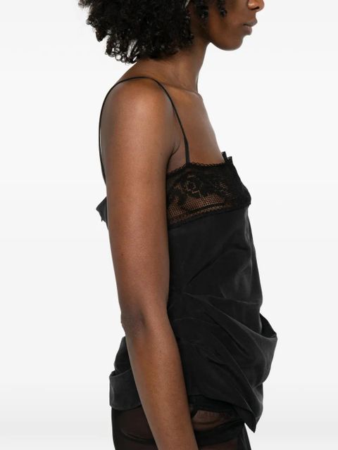 Magda Butrym lace-trim top - Black