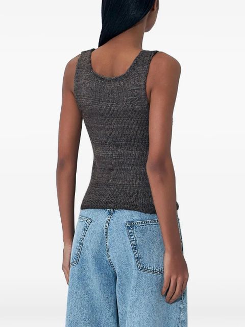 OUR LEGACY ribbed-knit scoop-neck tank top - Brown