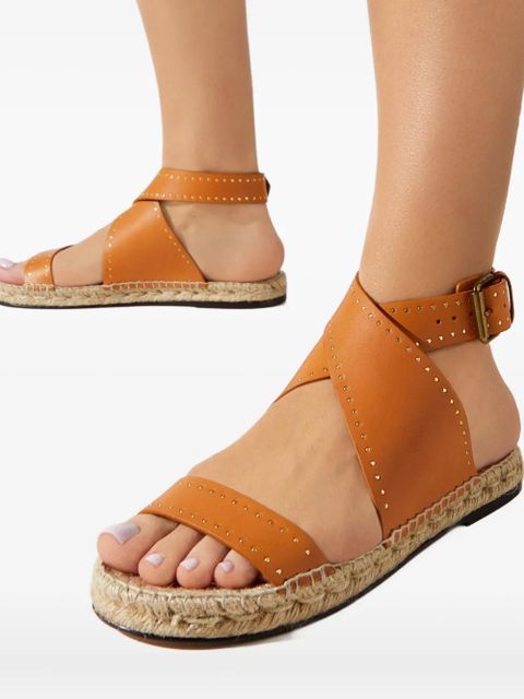 ISABEL MARANT Illya leather espadrilles - Brown