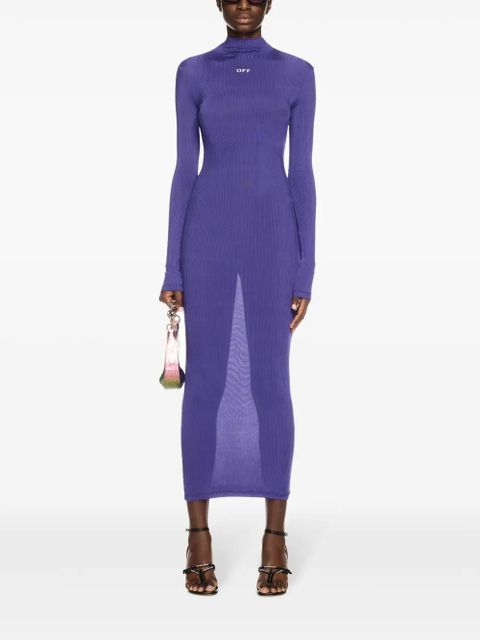 Off-White ribbed long dress - Purple