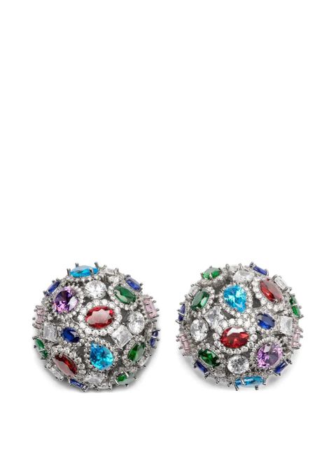 Maison Margiela Cluster Show crystal-embellished dome earrings - Silver - zdjęcie produktu nr 1