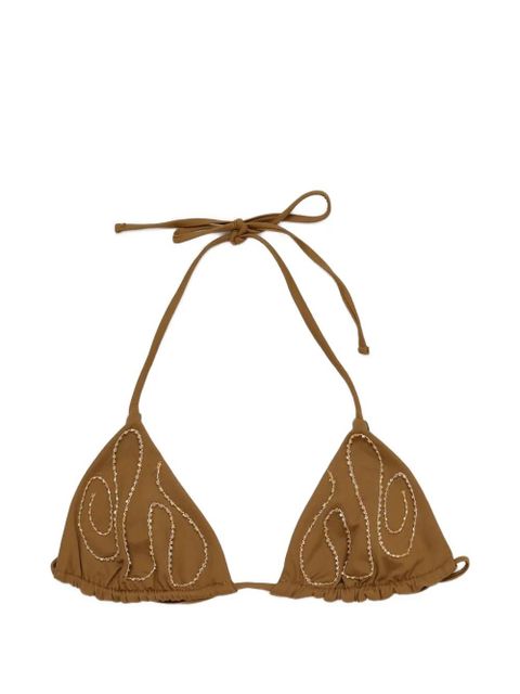 Paloma Wool Sharpie bead-embellished bikini top - Brown - zdjęcie produktu nr 1