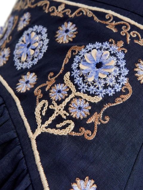 Agua By Agua Bendita Curua Mosaico embroidered asymmetric midi skirt - Blue - zdjęcie produktu nr 2