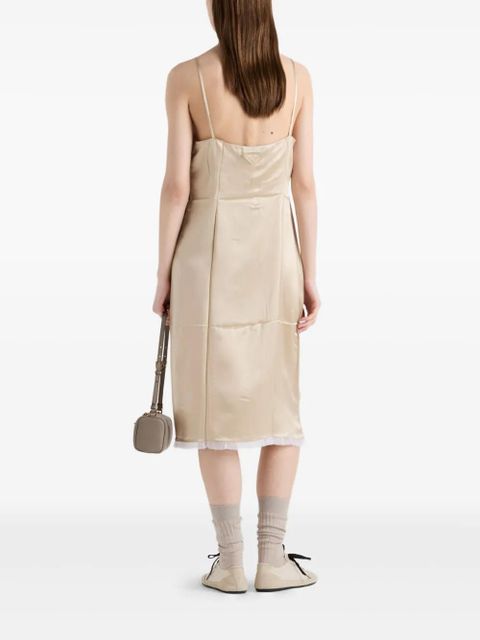 Prada satin crepe midi dress - Neutrals