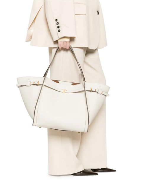 Tod's leather buckle tote bag - White