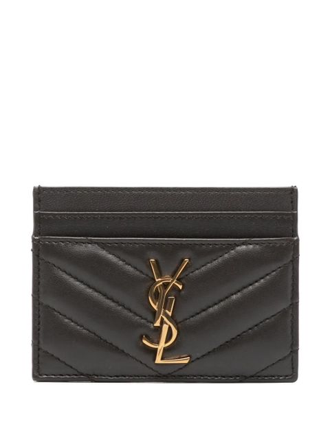 Saint Laurent chevron logo card holder - Grey - zdjęcie produktu nr 1