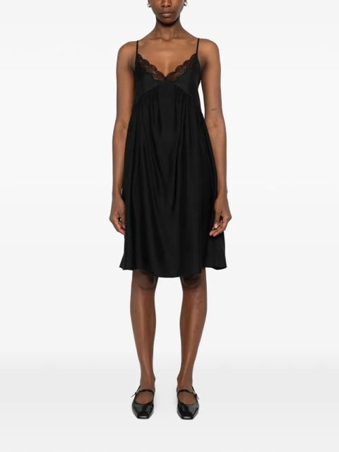 The Row lace-panel midi dress - Black