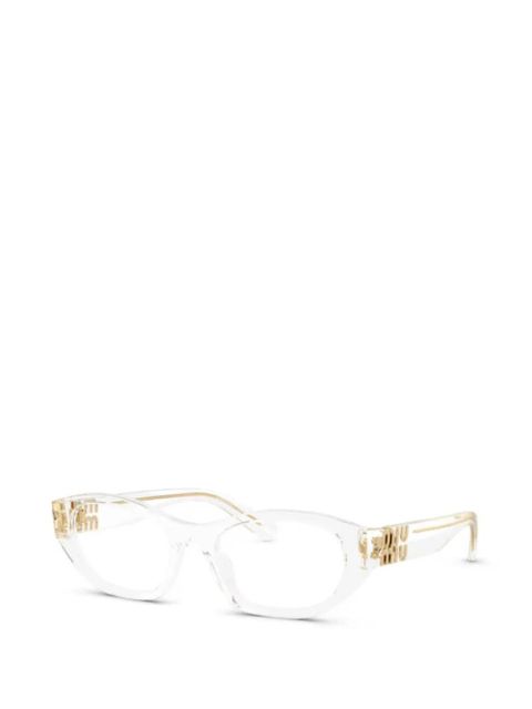 Miu Miu Eyewear logo-detail rectangle glasses - White - zdjęcie produktu nr 1