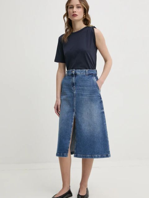 Twinset t-shirt bawełniany damski kolor granatowy 251TP2640