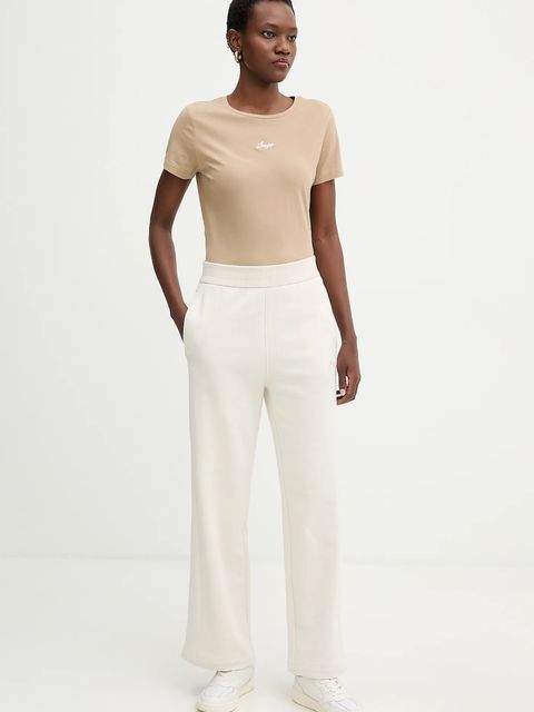 BOSS Orange spodnie dresowe bawełniane C Endless damskie kolor beżowy gładkie 50554685 - zdjęcie produktu nr 2