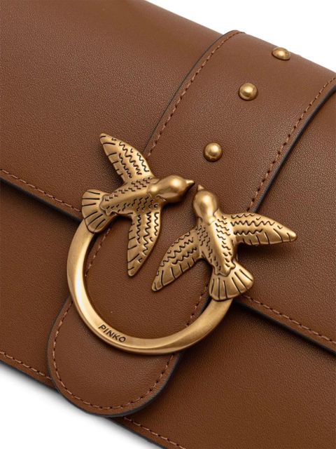 PINKO small Love leather crossbody - Brown
