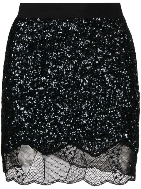 Zadig&Voltaire Justicia sequin-embellished lace-trim skirt - Black - zdjęcie produktu nr 1